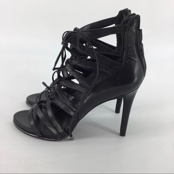 Kenneth Cole Black Caged Stiletto Heels Size 9.5 - Picture 5 of 12